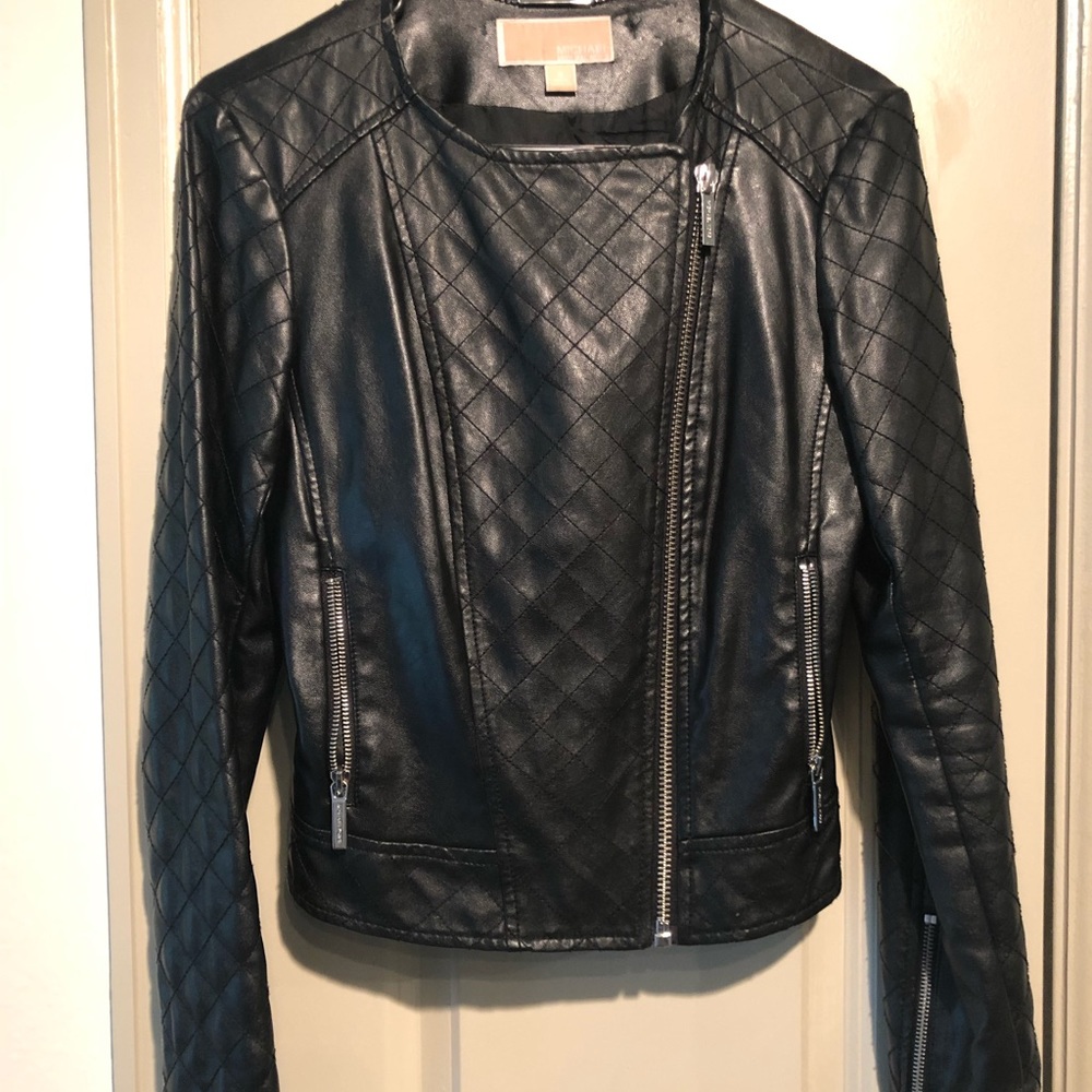 Black Leather Jacket by Michael Kors
